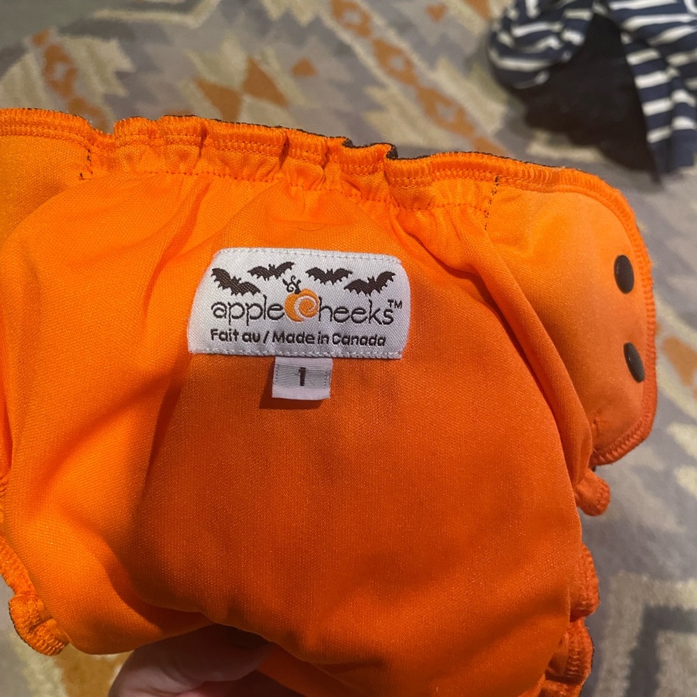 Orange apple cheeks cloth diaper -size 1